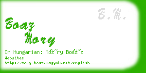 boaz mory business card